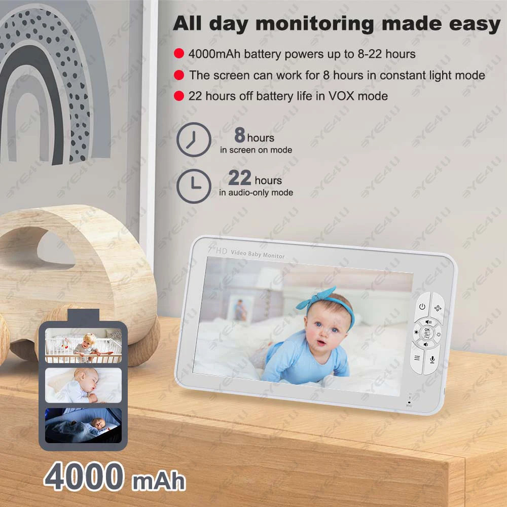 Babycarebyme Baby Monitor Camera 1080P HD Wireless with Motion Detection Baby Cry Alarm Nightlight & Temperature Humidity Monitoring
