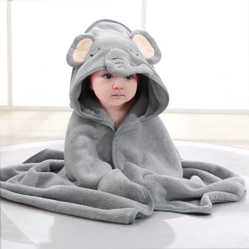 babycarebyme Cartoon Animal Baby Bath Towels Soft Newborn Hooded Towel Blanket Toddler Bathrobe Warm Sleeping Swaddle Wrap for Boys Girls