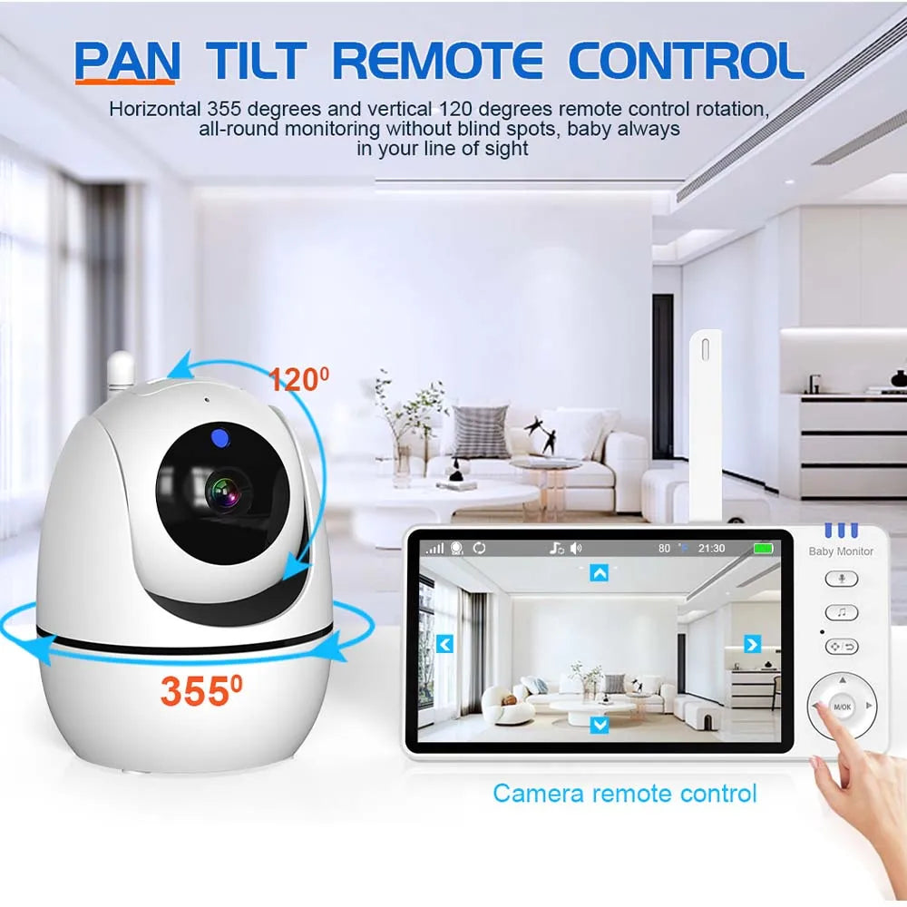 Babycarebyme Baby Monitor Camera 1080P HD Wireless with Motion Detection Baby Cry Alarm Nightlight & Temperature Humidity Monitoring