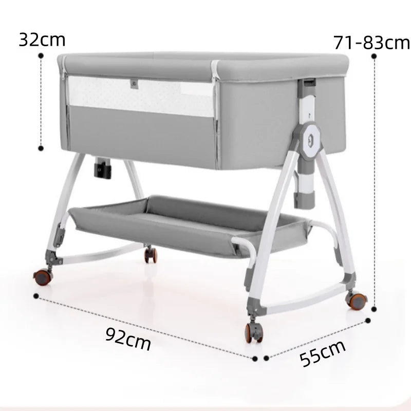 0-2 years old crib Mobile Multi-functional portable crib folding high and low adjustable cradle bed Baby patchwork bb bed