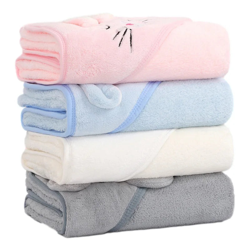 babycarebyme Cartoon Animal Baby Bath Towels Soft Newborn Hooded Towel Blanket Toddler Bathrobe Warm Sleeping Swaddle Wrap for Boys Girls