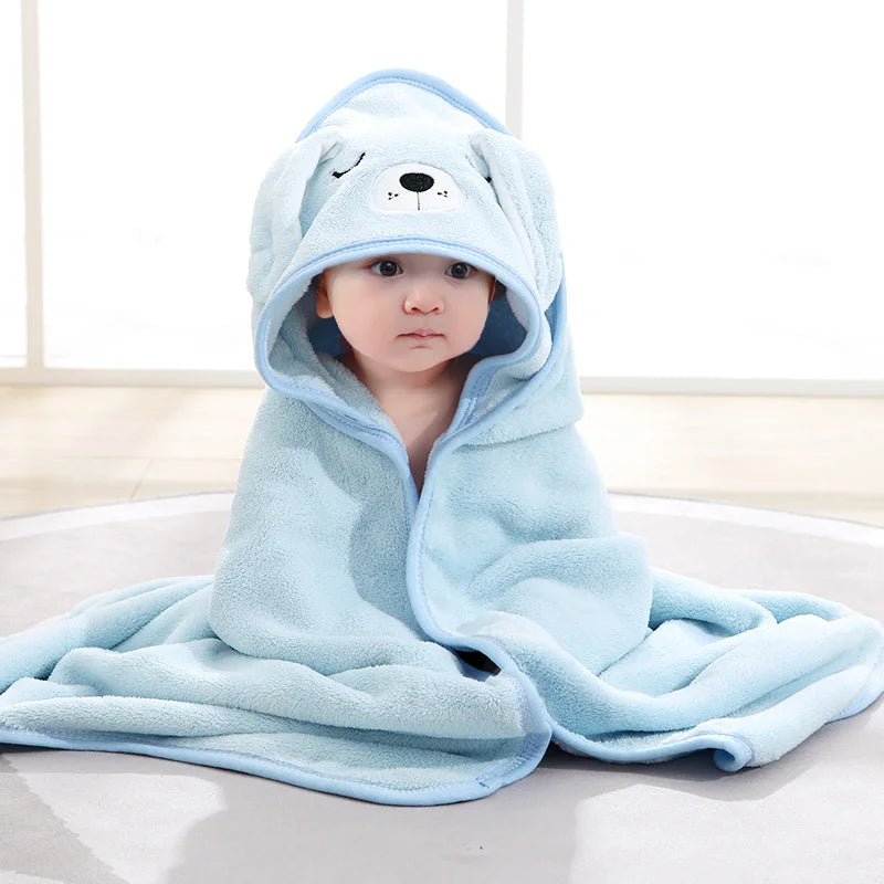 babycarebyme Cartoon Animal Baby Bath Towels Soft Newborn Hooded Towel Blanket Toddler Bathrobe Warm Sleeping Swaddle Wrap for Boys Girls