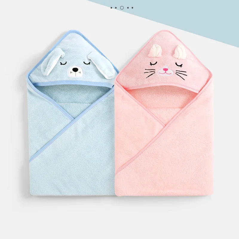 babycarebyme Cartoon Animal Baby Bath Towels Soft Newborn Hooded Towel Blanket Toddler Bathrobe Warm Sleeping Swaddle Wrap for Boys Girls