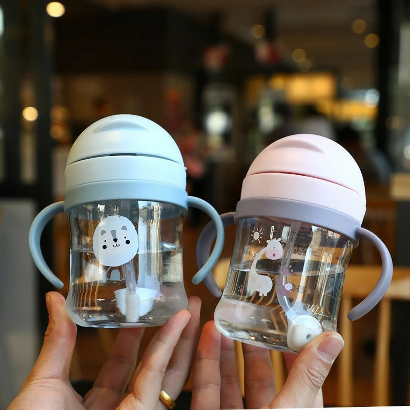 babycarebyme 250ml Baby Feeding Cup with Straw Children Learn Feeding Drinking Bottle Kids