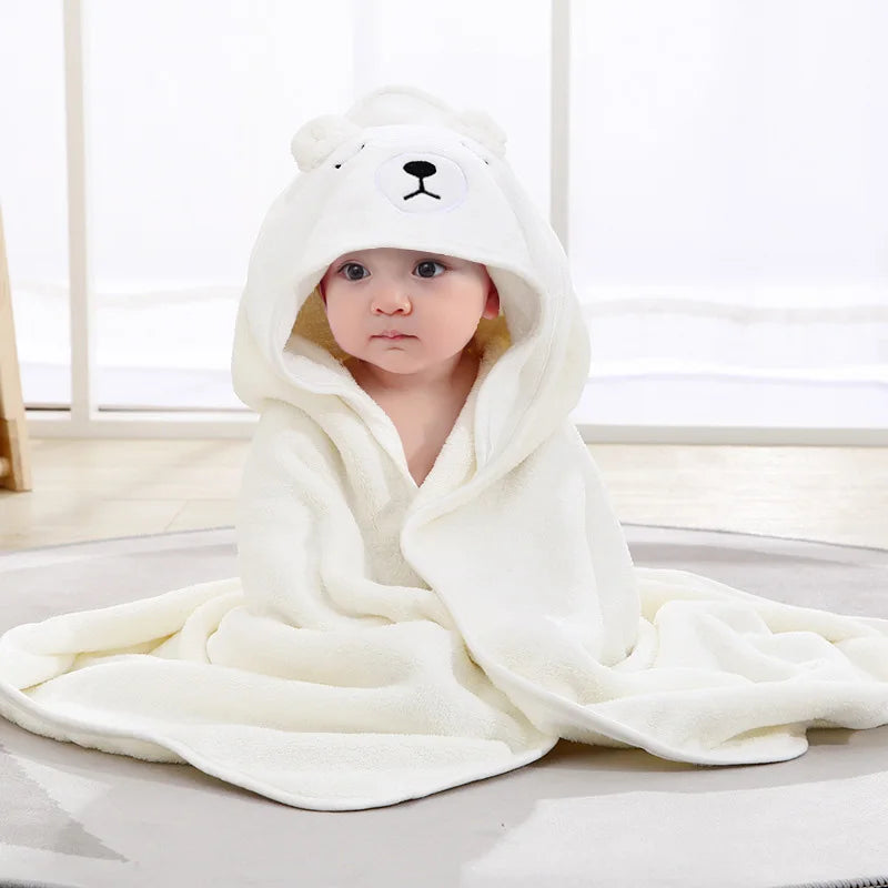 babycarebyme Cartoon Animal Baby Bath Towels Soft Newborn Hooded Towel Blanket Toddler Bathrobe Warm Sleeping Swaddle Wrap for Boys Girls