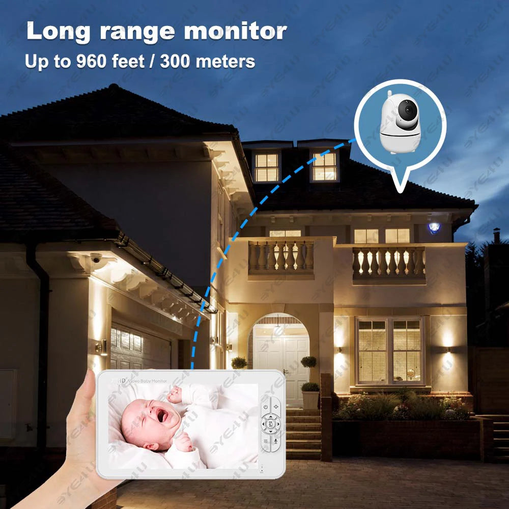 Babycarebyme Baby Monitor Camera 1080P HD Wireless with Motion Detection Baby Cry Alarm Nightlight & Temperature Humidity Monitoring