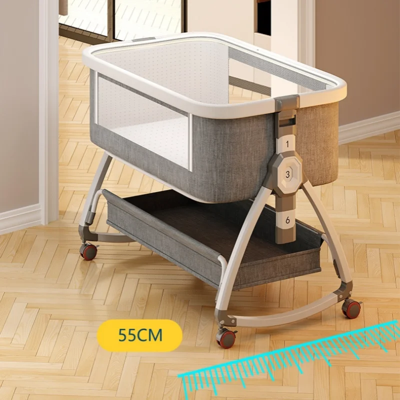 0-2 years old crib Mobile Multi-functional portable crib folding high and low adjustable cradle bed Baby patchwork bb bed